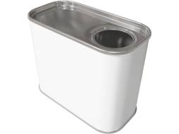 Канистра металлическая прямоугольная с отверстием под берикап 32мм, 0.5 л, белый [5126]