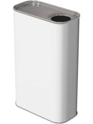 Канистра металлическая прямоугольная с отверстием под берикап 32мм, 1 л, белый [5128]